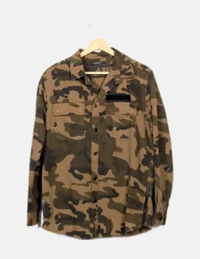 Bershka Sobrecamisa estampado militar verde