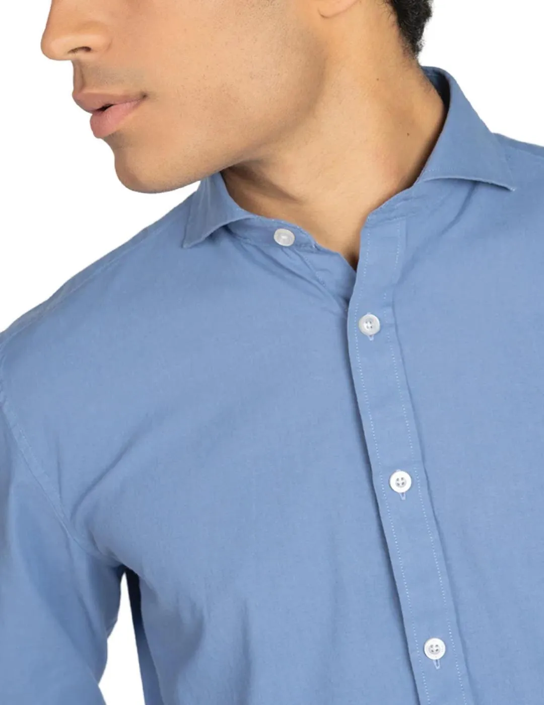 Camisa Harper Florida azul manga larga para hombre