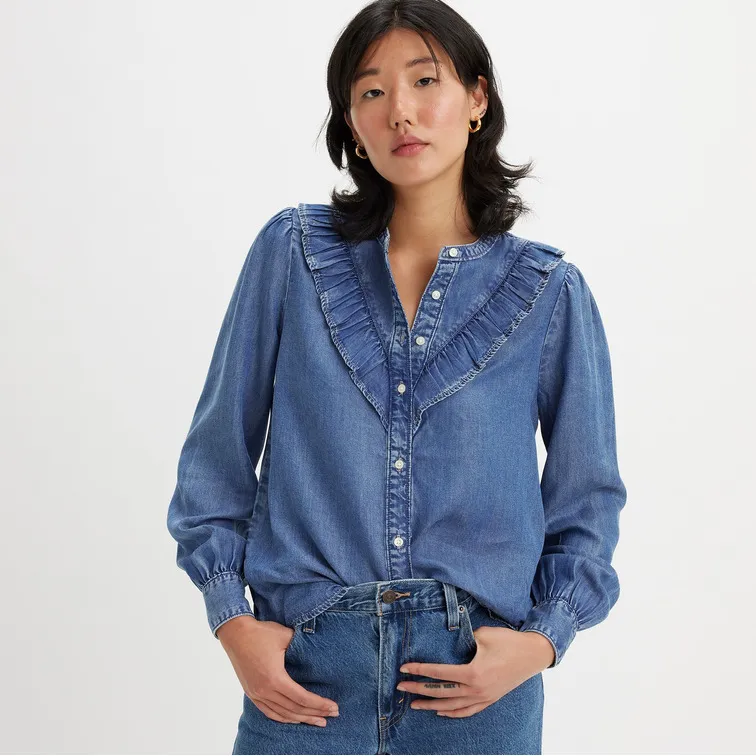 CAMISA VAQUERA CON VOLANTES MUJER LEVI'S