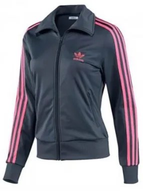 chaqueta adidas firebird tt gris/rosa mujer