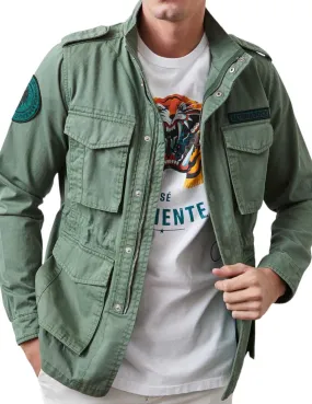 Chaqueta Altona Dock verde militar con parches