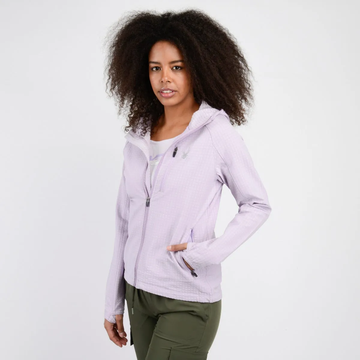 Chaqueta Outdoor Mujer Spyder Liviana Hoodie Lila