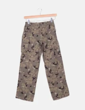 Decathlon Pantalón verde estampado militar