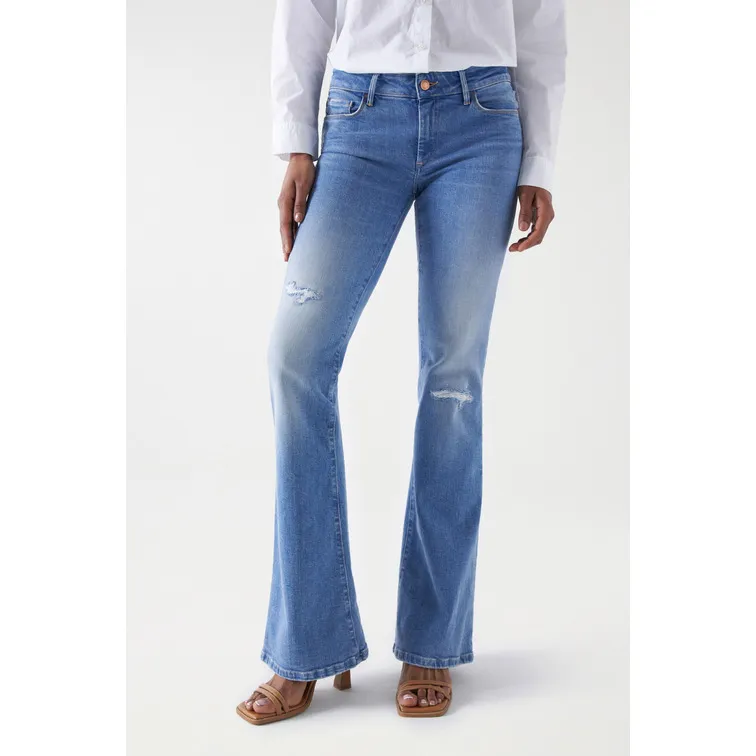 JEANS WONDER PUSH UP FLARE CON ROTOS MUJER SALSA