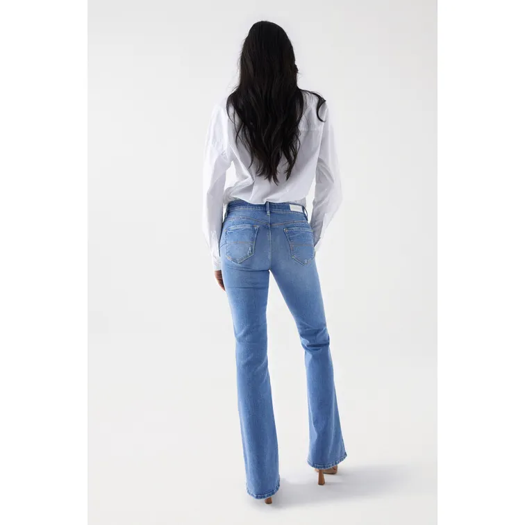 JEANS WONDER PUSH UP FLARE CON ROTOS MUJER SALSA