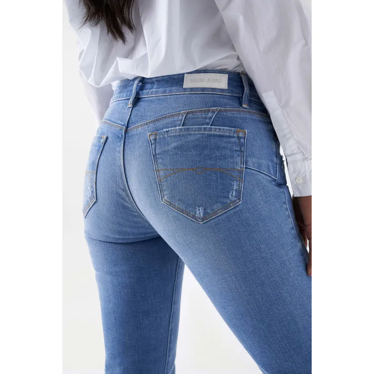 JEANS WONDER PUSH UP FLARE CON ROTOS MUJER SALSA