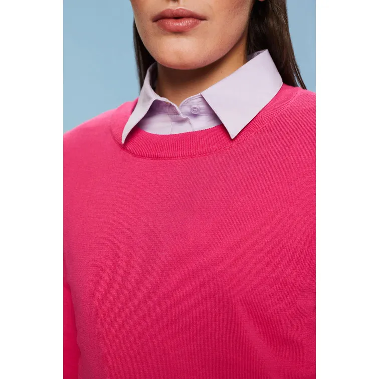 JERSEY DE ALGODÓN CON CUELLO REDONDO MUJER ESPRIT