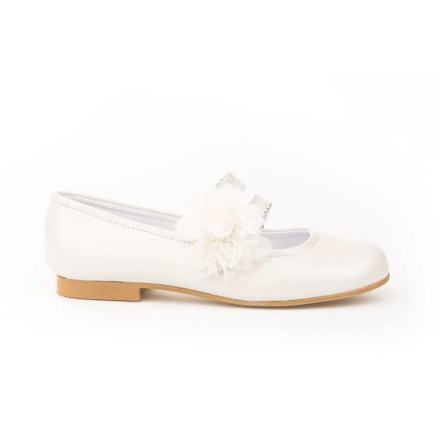 Mocasines De Piel Beige De Niña Angelitos 25236-31 (tallas De 31 A 41)