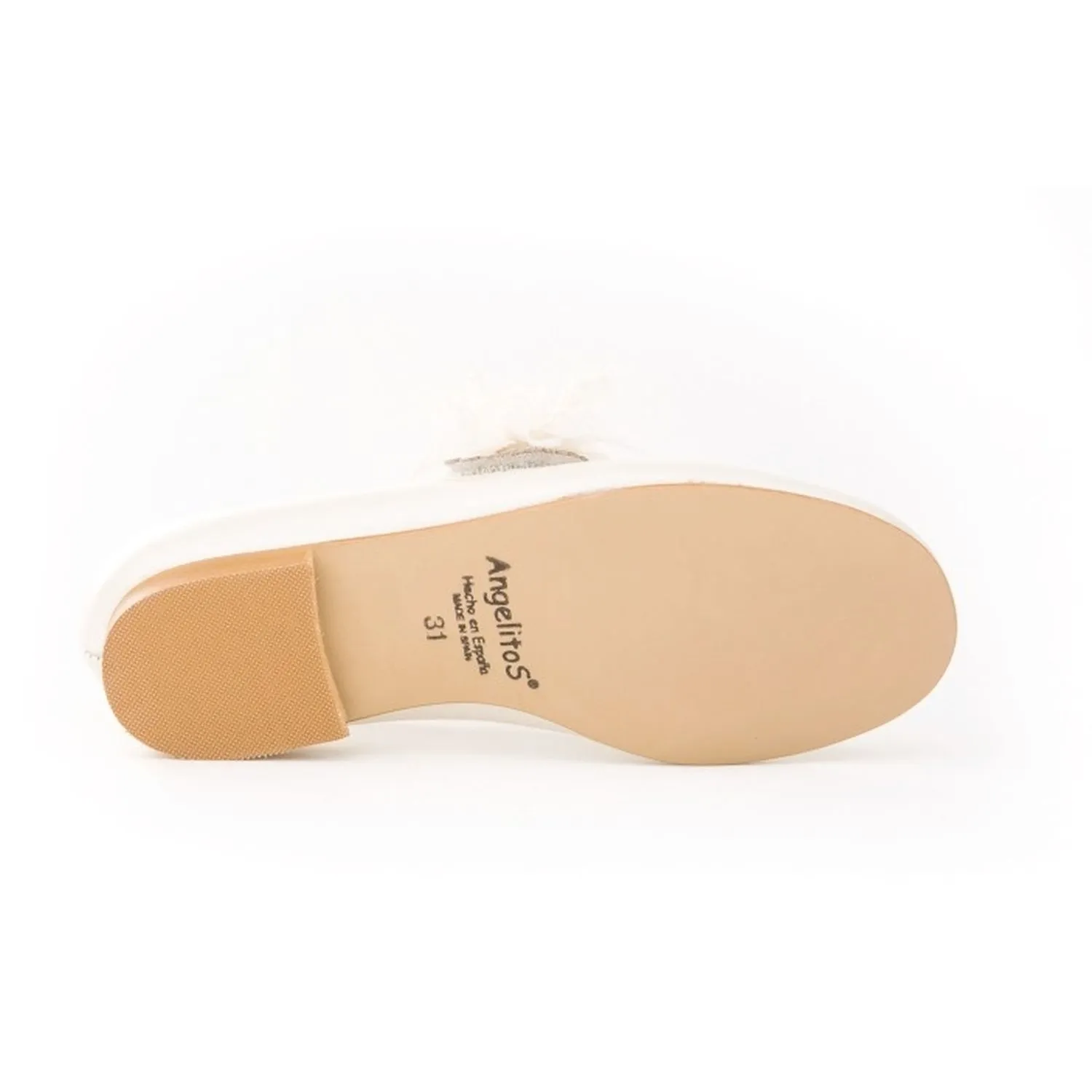 Mocasines De Piel Beige De Niña Angelitos 25236-31 (tallas De 31 A 41)