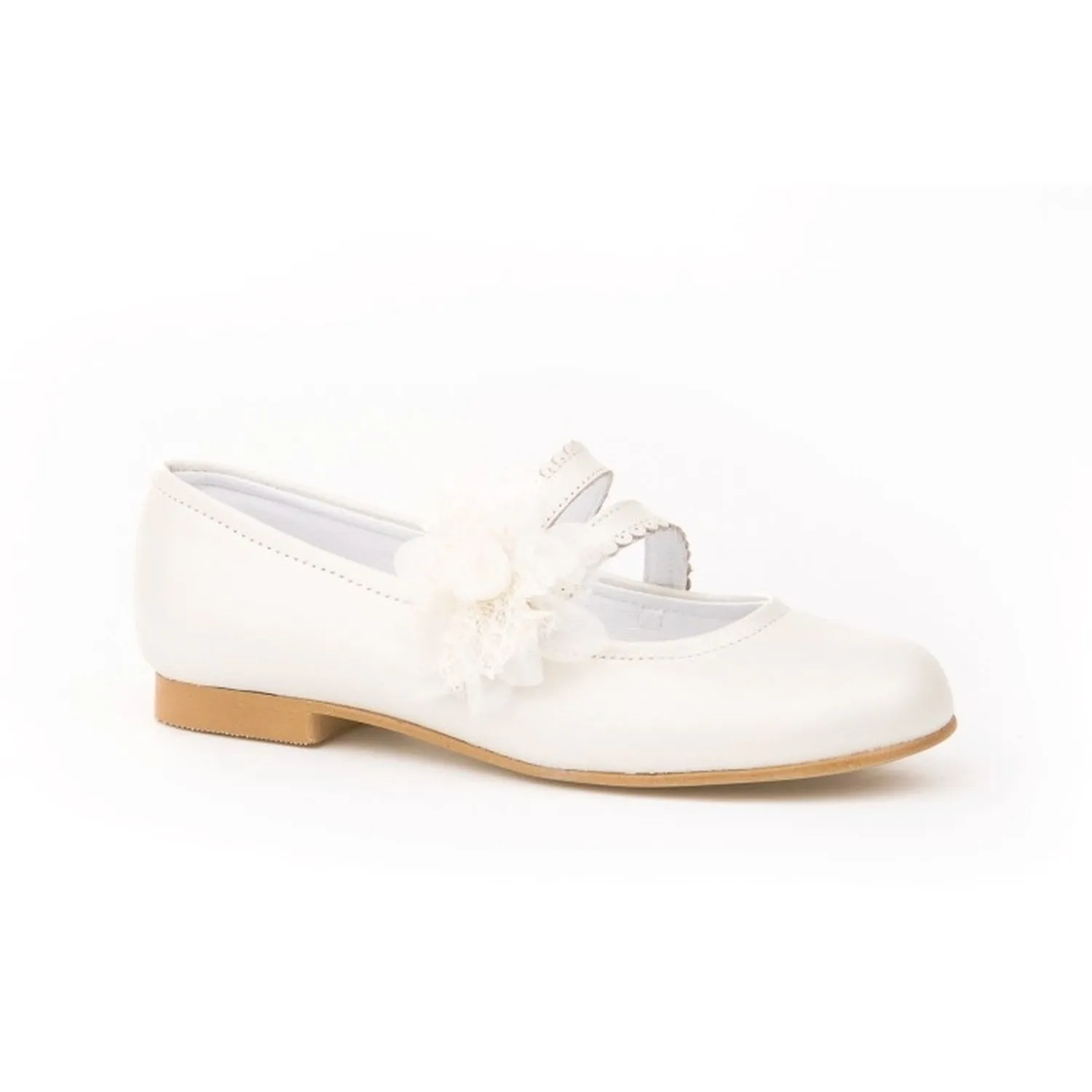 Mocasines De Piel Beige De Niña Angelitos 25236-31 (tallas De 31 A 41)