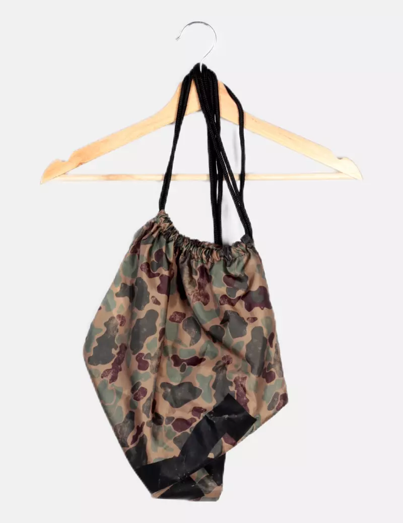 NoName Mochila verde estampado militar