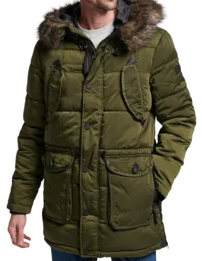 Parka Superdry Chinook verde militar para hombre