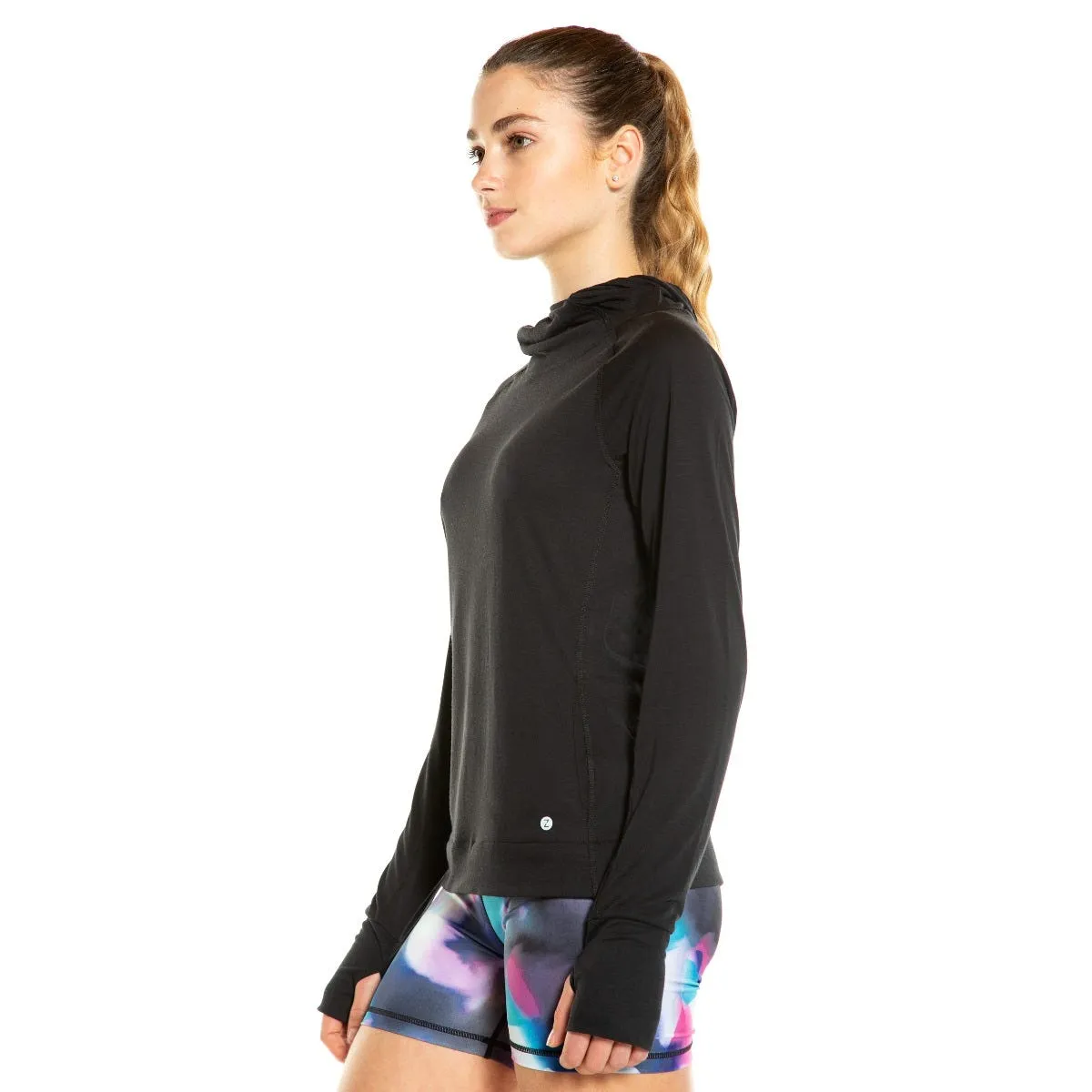 Polera Entrenamiento Mujer Zvibes Manga Larga Negro