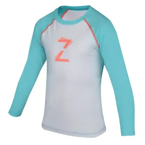 Polera Natación Niña ZVibes UV Manga Larga Blanca