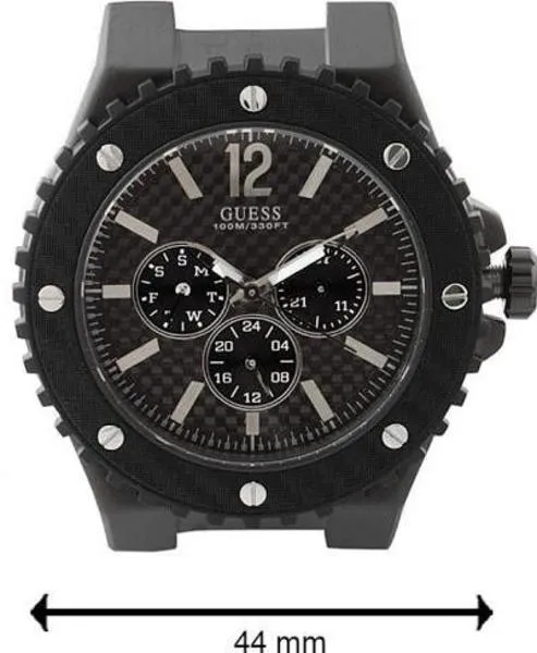 reloj guess caucho con esfera de tornillos hombre