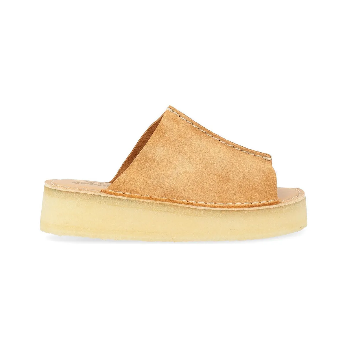 Sandalia Clarks Original Wedge Slide en ante color cuero