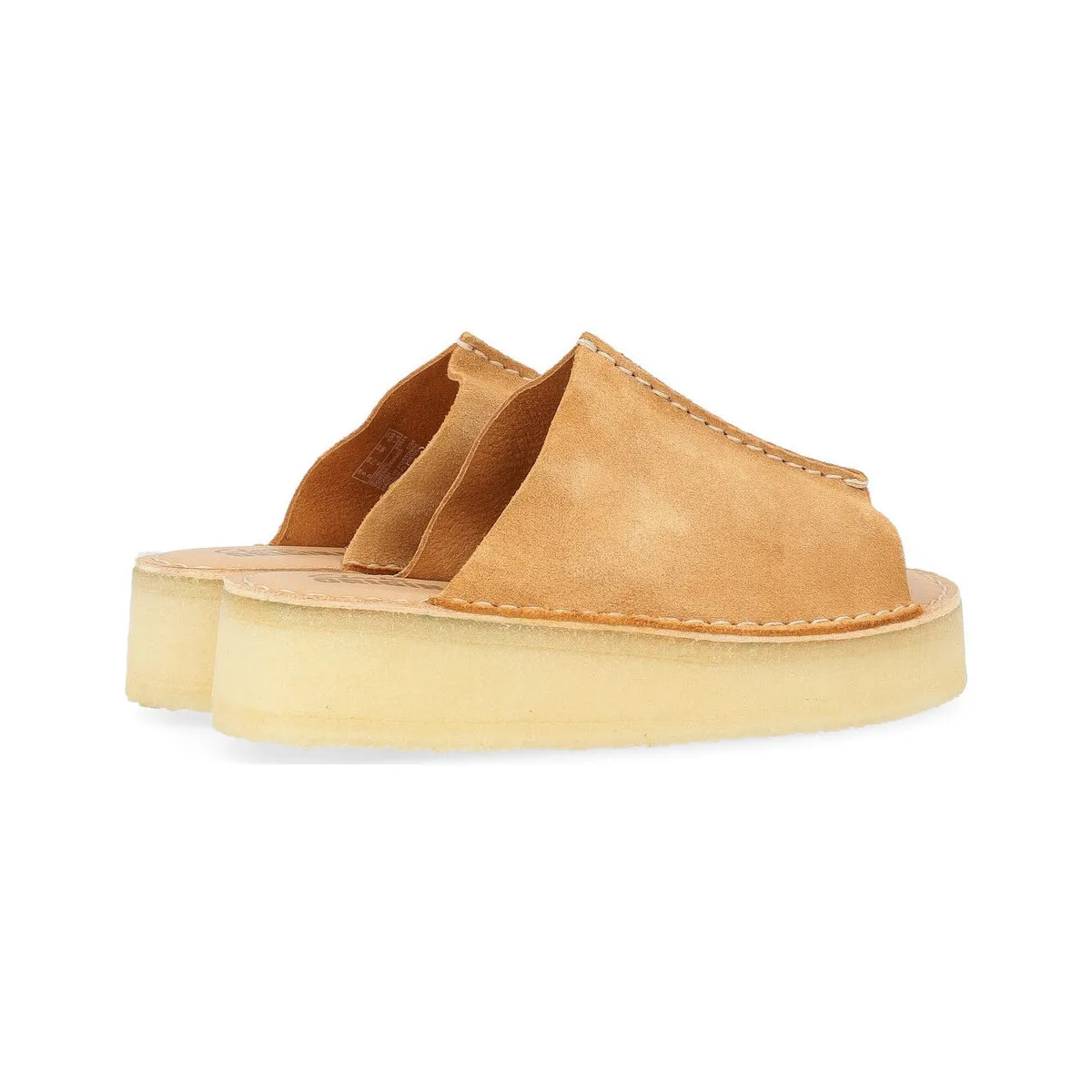 Sandalia Clarks Original Wedge Slide en ante color cuero