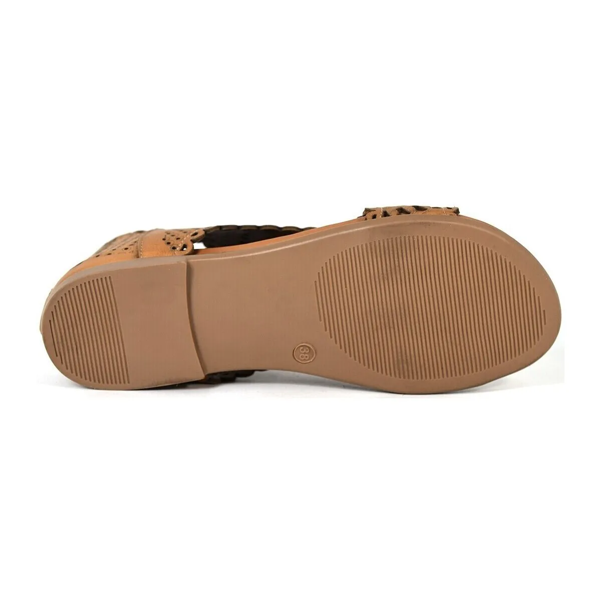 SANDALIAS PIEL PERFORADAS CUERO MUJER  SR24492