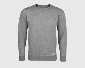 Sudadera cuello redondo clásica unisex inicial grande color gris mezcla