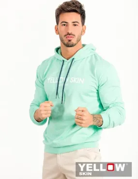 sudadera yellow skin 7452 verde agua para hombre