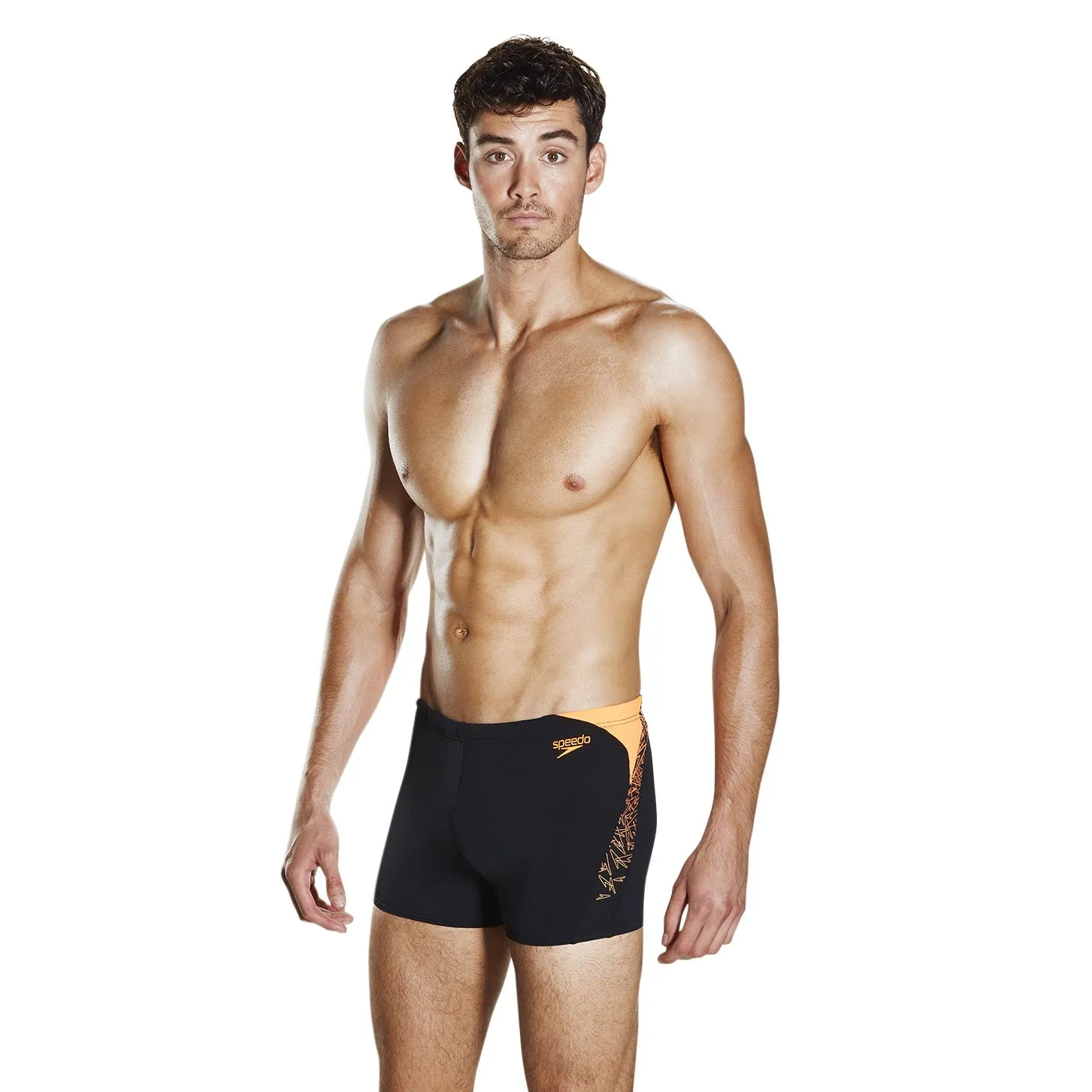 Traje de Baño Hombre Speedo Boom Splice Aquashort Negro/Naranjo 