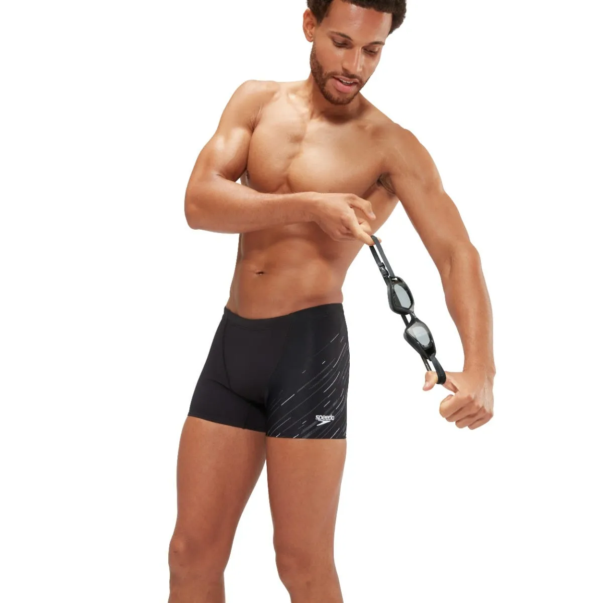 Traje de Baño Natación Hombre Speedo Hyperboom V-Cut Aquashort Negro