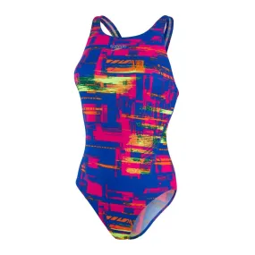 Traje de Baño Natación Mujer Speedo Allover Recordbreaker Azul