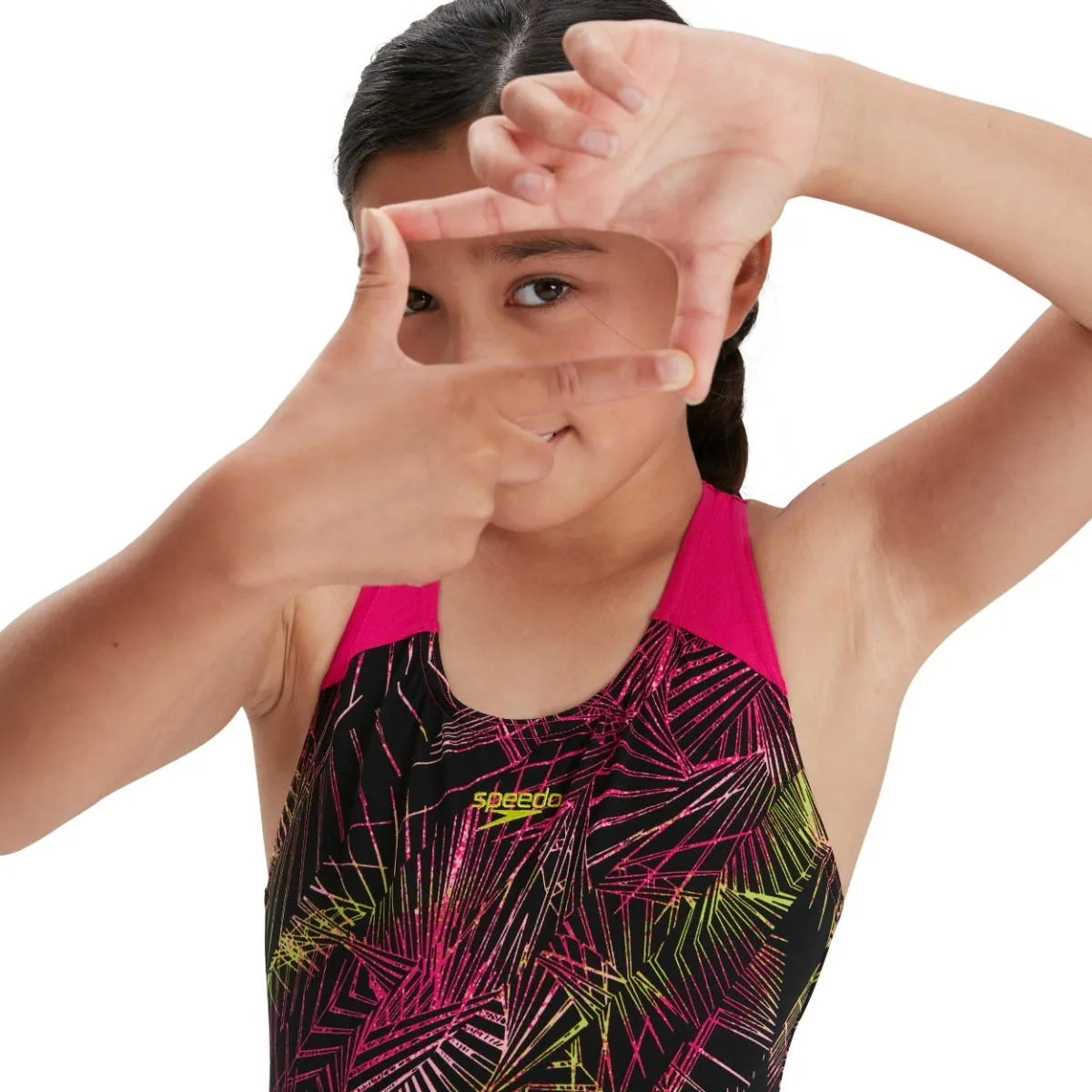 Traje de Baño Natación Niña Speedo Allover Splashback Bicolor