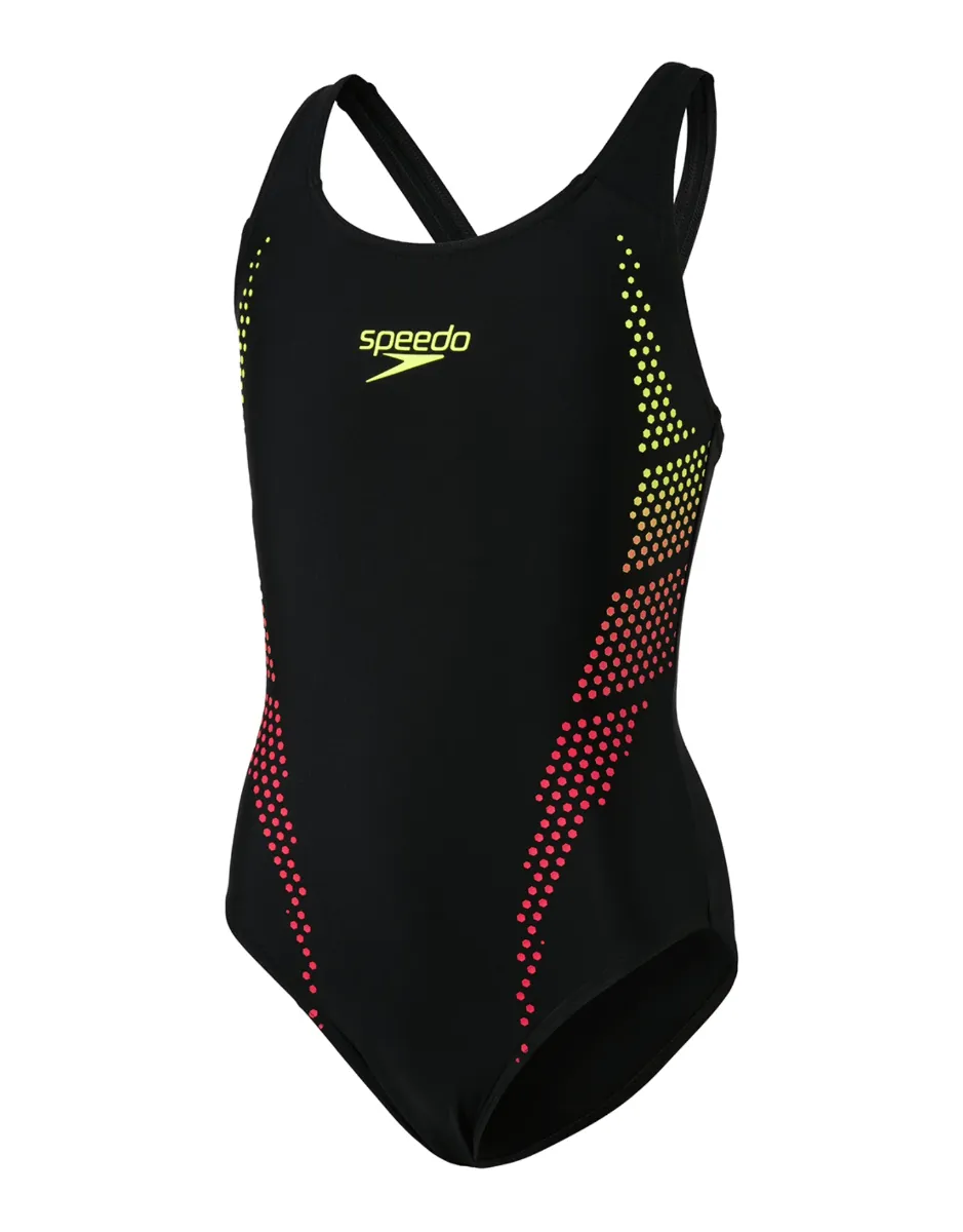 Traje de Baño Niña Speedo Plastisol Placement Muscleback Negro