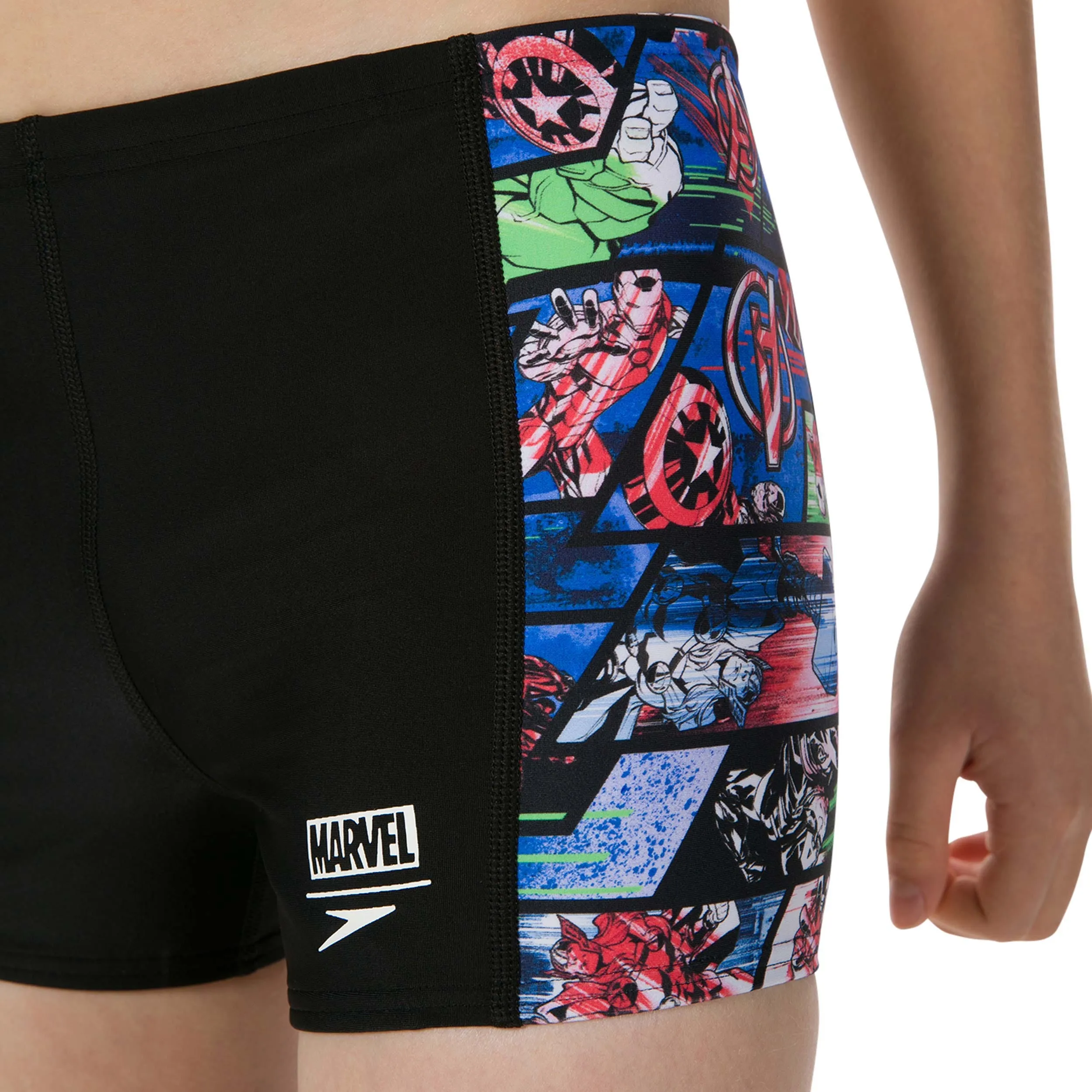 Traje de Baño Niño Speedo Marvel Allover Panel Aquashort Negro