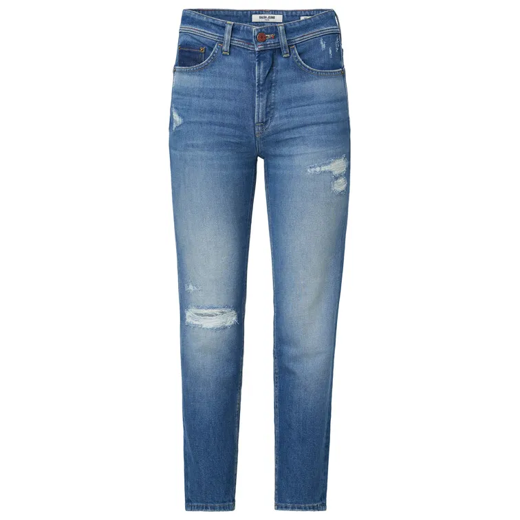 VAQUEROS FAITH PUSH IN CON ROTOS CROPPED SLIM MUJER SALSA