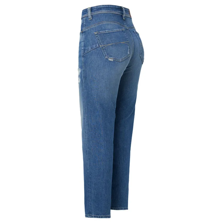 VAQUEROS FAITH PUSH IN CON ROTOS CROPPED SLIM MUJER SALSA