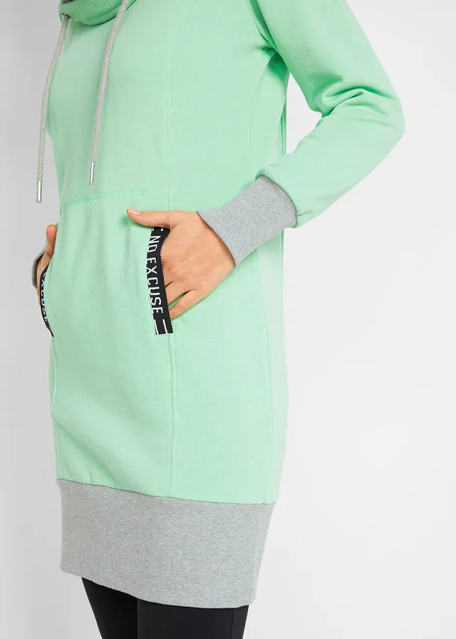 Vestido tipo sudadera con bolsillo de canguro Menta suave